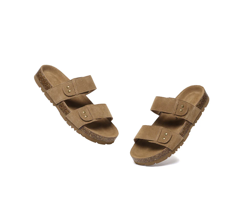 EVERAU® Double Straps Embossed Slip-on Summer Sandal Slides Aurelia - Image 6