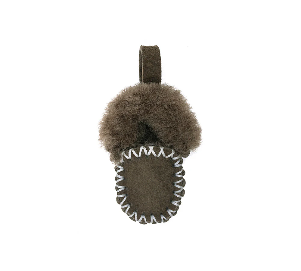EVERAU® UGG Slippers Sheepskin Wool Popo Moccasin Keyrings - Image 9