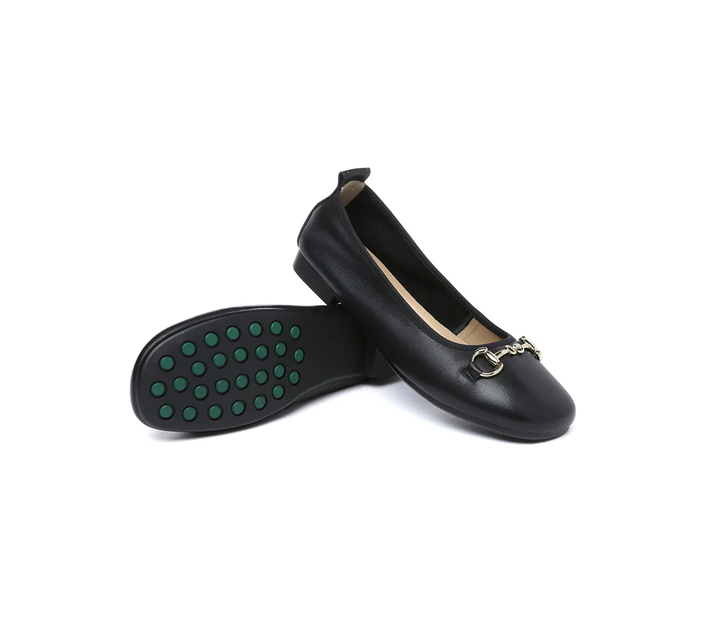 EVERAU® Women Leather Round Toe Metal Buckle Ultra Soft Ballet Flats Blake - Image 10