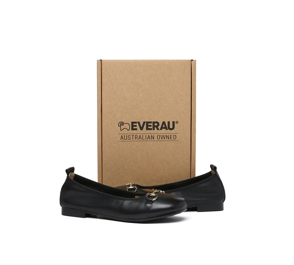 EVERAU® Women Leather Round Toe Metal Buckle Ultra Soft Ballet Flats Blake - Image 11