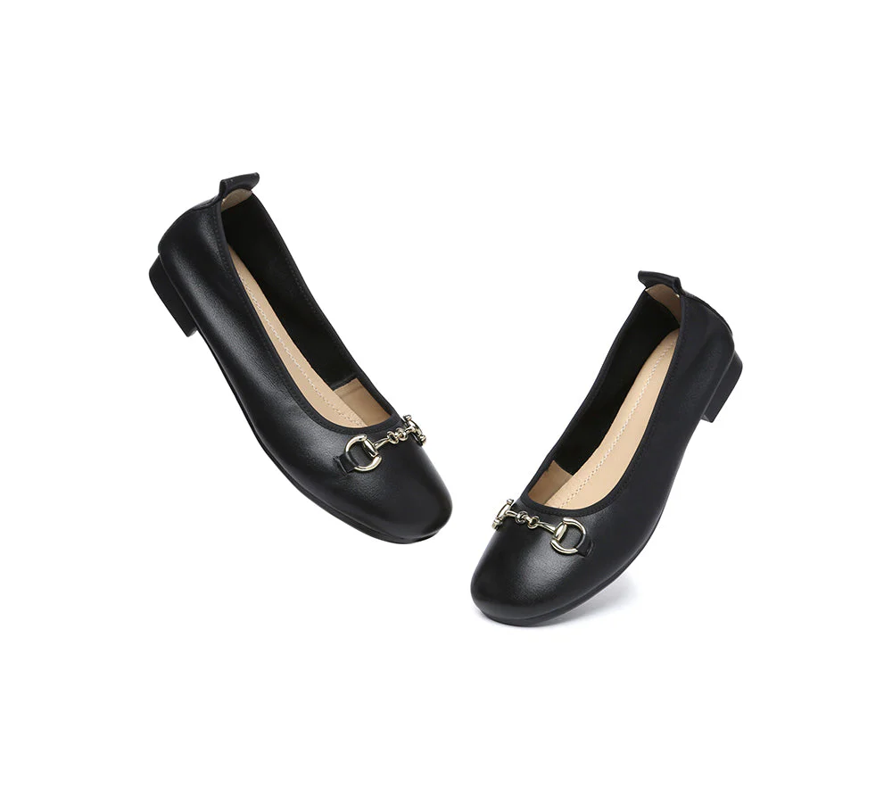 EVERAU® Women Leather Round Toe Metal Buckle Ultra Soft Ballet Flats Blake - Image 12