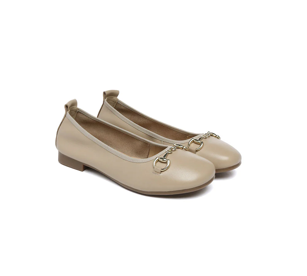 EVERAU® Women Leather Round Toe Metal Buckle Ultra Soft Ballet Flats Blake - Image 16