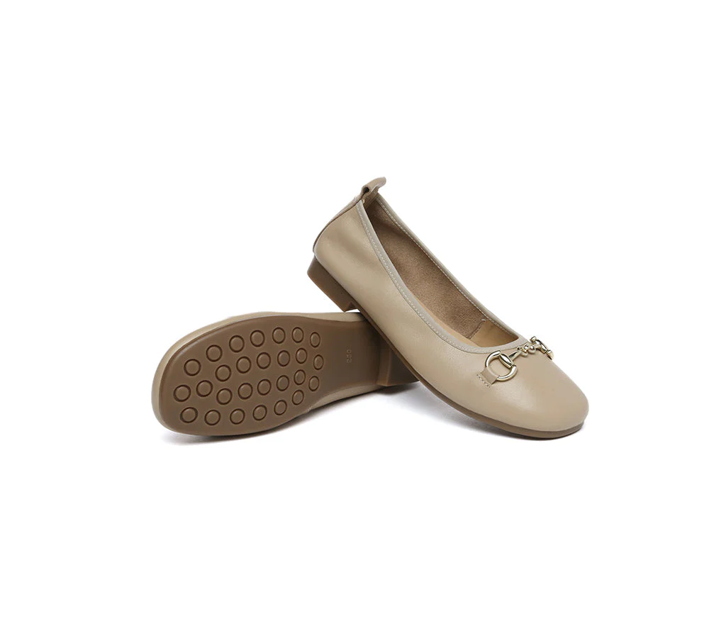 EVERAU® Women Leather Round Toe Metal Buckle Ultra Soft Ballet Flats Blake - Image 17