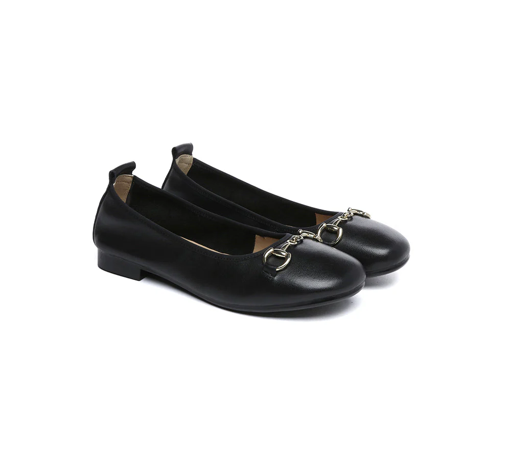 EVERAU® Women Leather Round Toe Metal Buckle Ultra Soft Ballet Flats Blake - Image 9