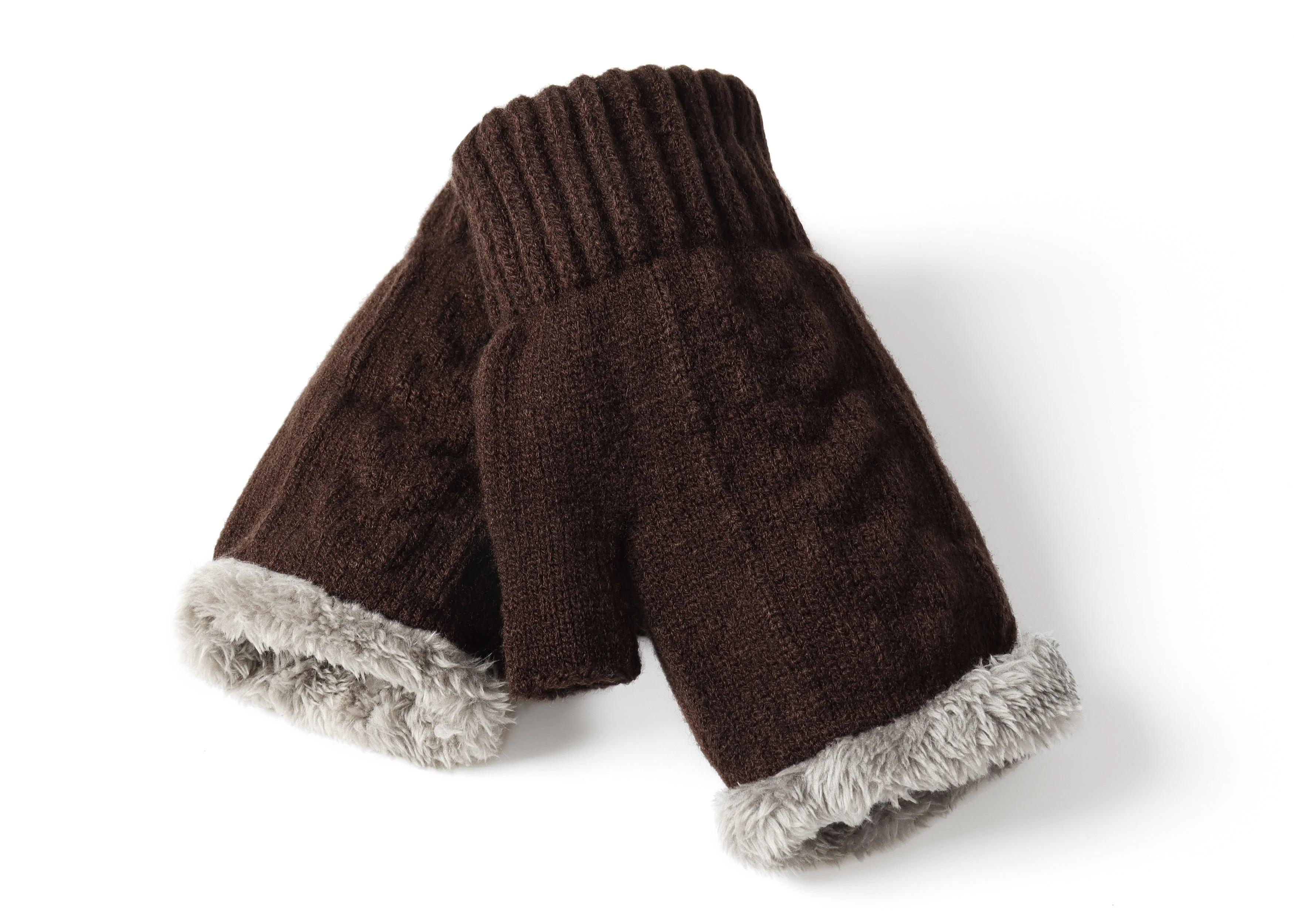 Fingerless Double-layer Ultra Plush Knit Gloves - Image 10