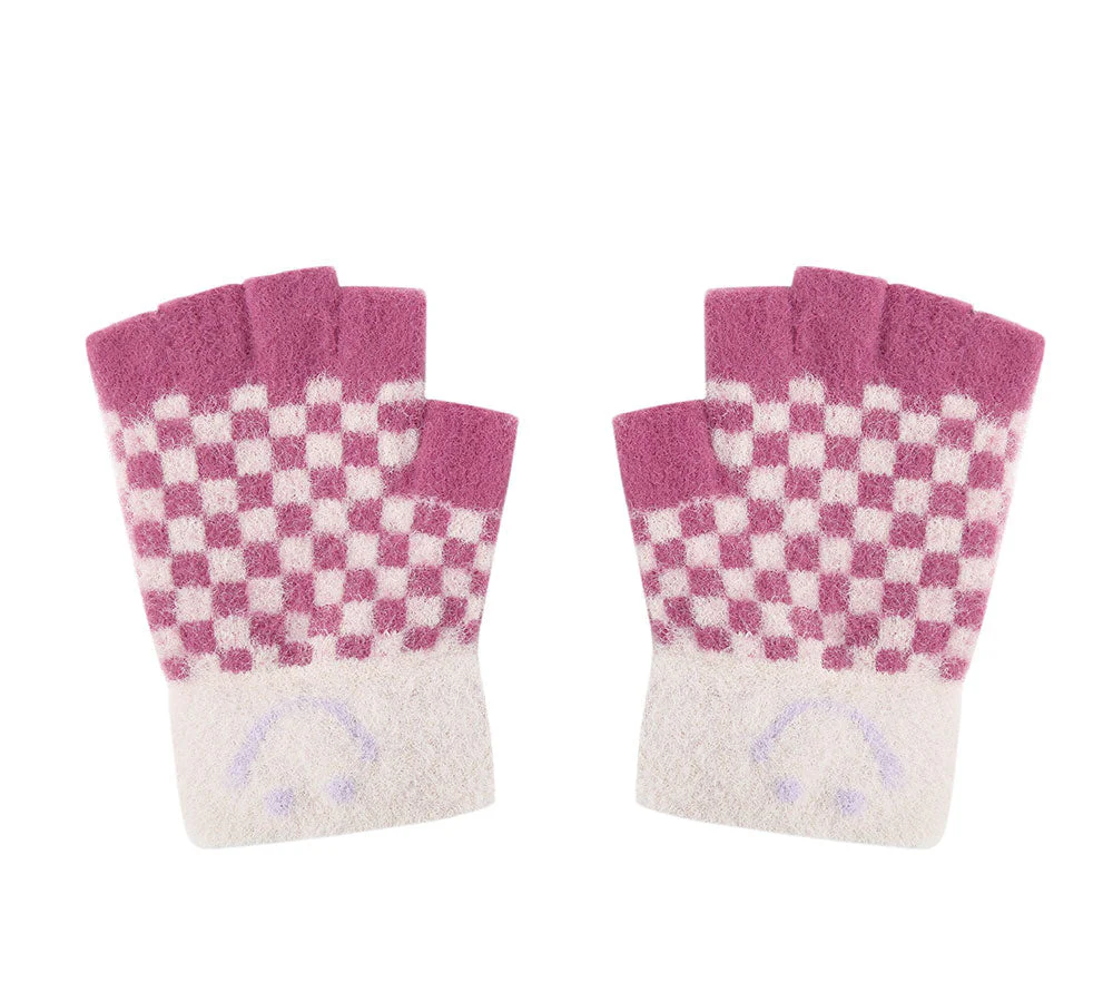 Kids Knit Fingerless Ultra Plush Knit Gloves - Image 33