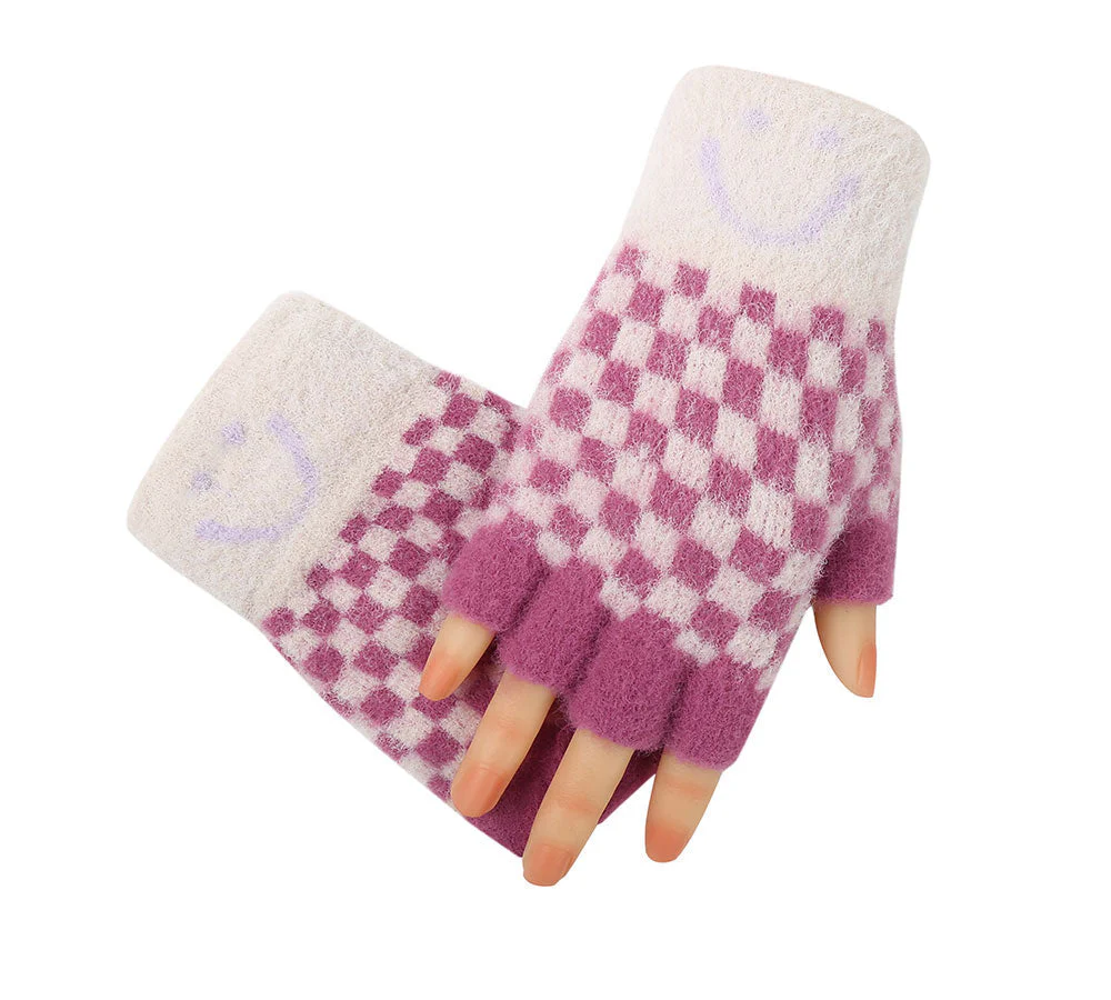 Kids Knit Fingerless Ultra Plush Knit Gloves - Image 37