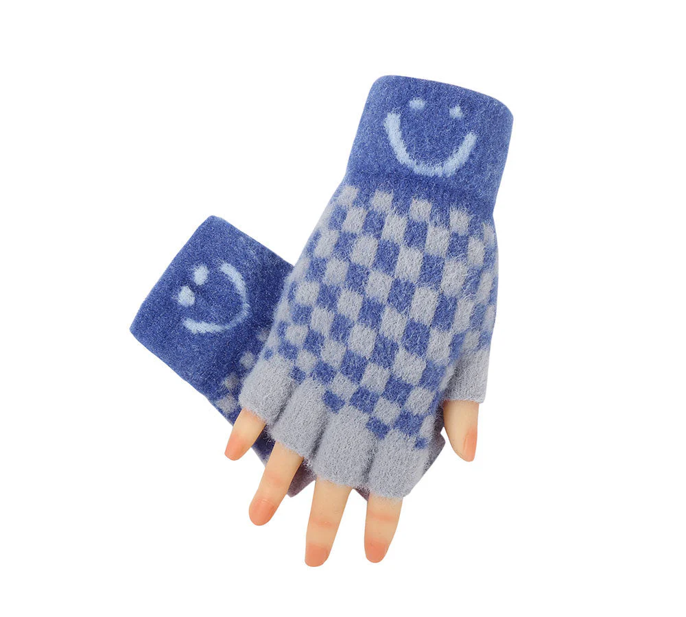 Kids Knit Fingerless Ultra Plush Knit Gloves - Image 7
