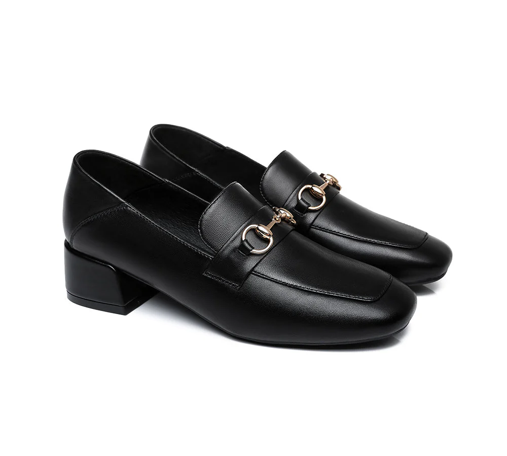 TARRAMARRA® Women Leather Buckle Low Block Heel Loafers Mia - Image 3