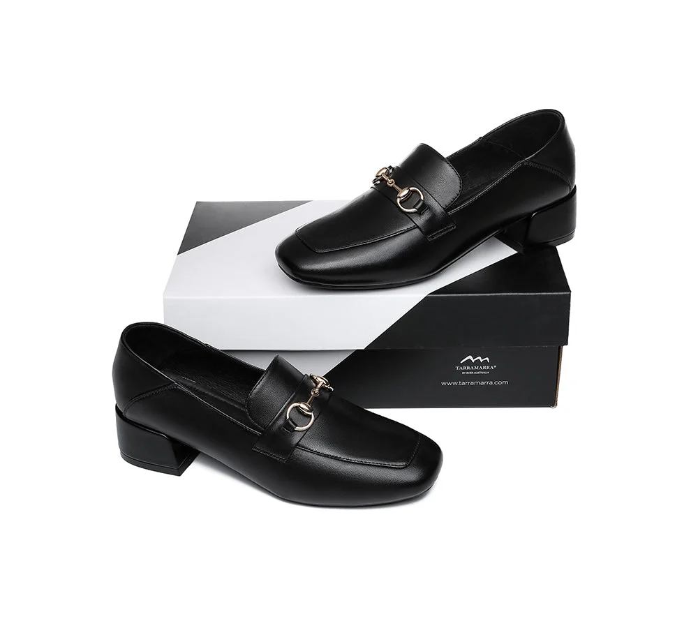 TARRAMARRA® Women Leather Buckle Low Block Heel Loafers Mia - Image 5