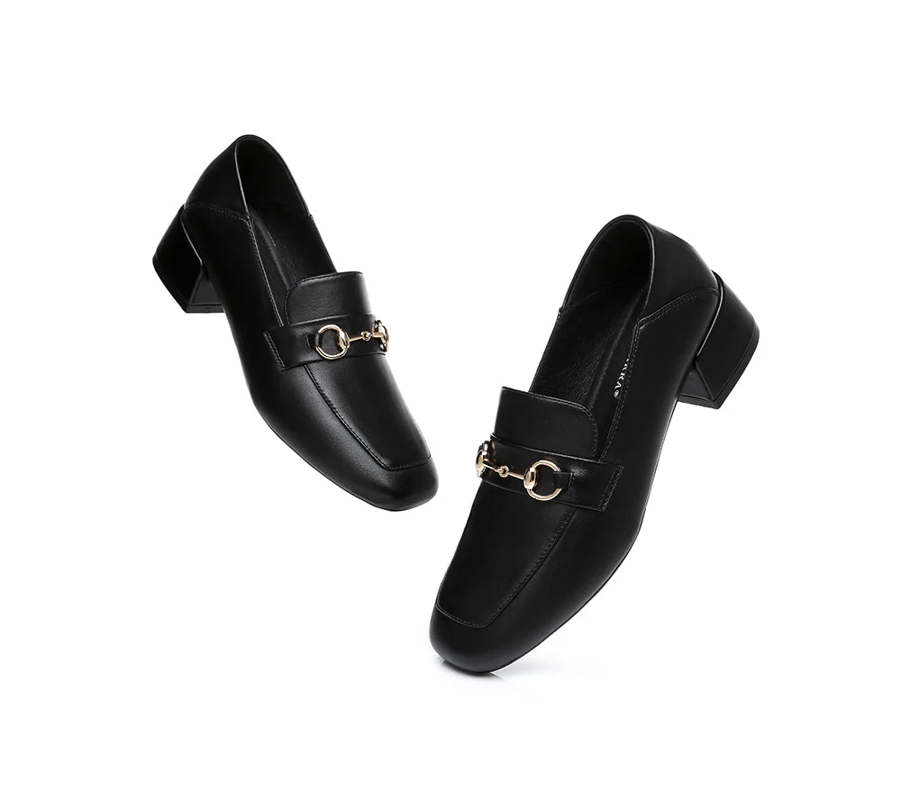 TARRAMARRA® Women Leather Buckle Low Block Heel Loafers Mia - Image 6