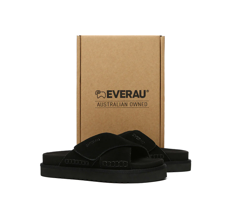 EVERAU® Adjustable Crossover Slip-on Summer Slides Lilac - Image 11