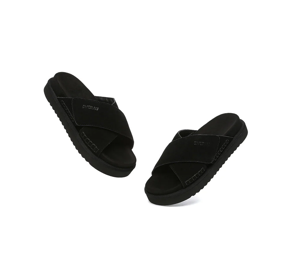 EVERAU® Adjustable Crossover Slip-on Summer Slides Lilac - Image 12