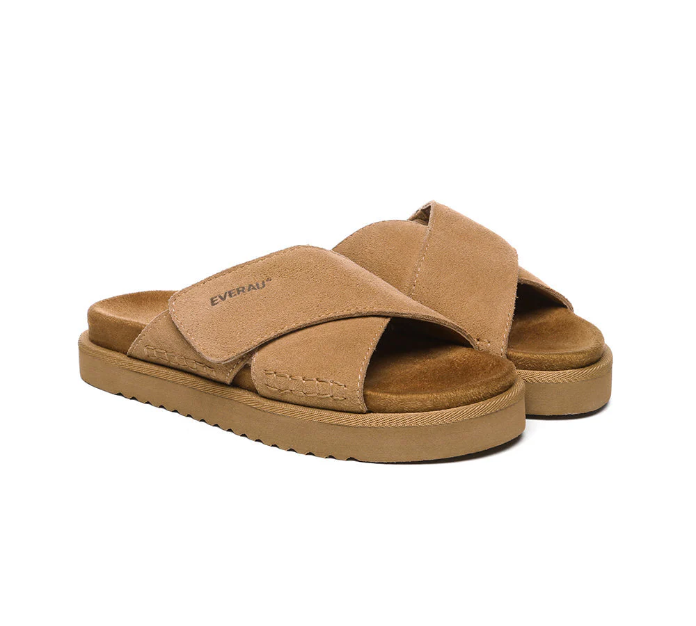 EVERAU® Adjustable Crossover Slip-on Summer Slides Lilac - Image 2