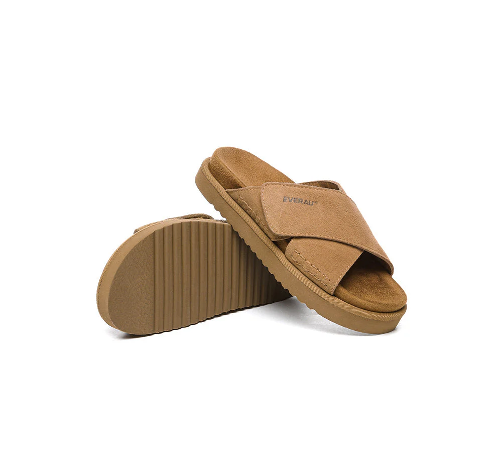 EVERAU® Adjustable Crossover Slip-on Summer Slides Lilac - Image 3