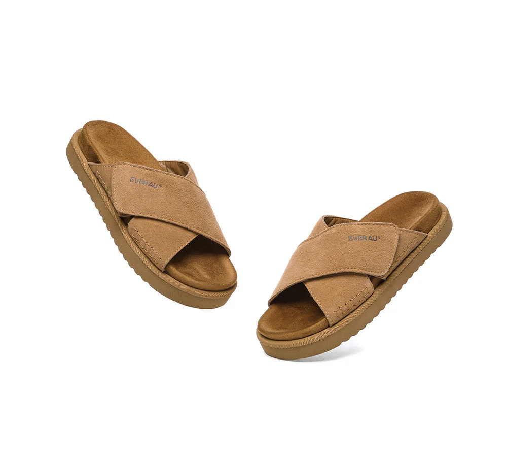 EVERAU® Adjustable Crossover Slip-on Summer Slides Lilac - Image 5