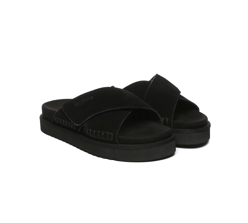 EVERAU® Adjustable Crossover Slip-on Summer Slides Lilac - Image 9