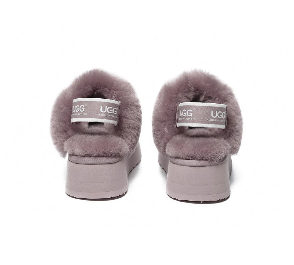 Removable Strap Slingback UGG Slipper Women Waffle Platform - Image 29