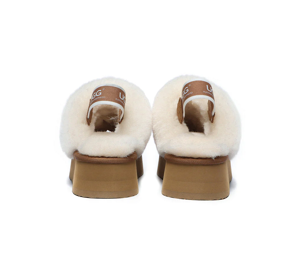 Removable Strap Slingback UGG Slipper Women Waffle Platform - Image 8