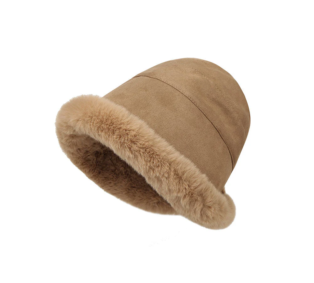 TARRAMARRA® Suede Fluffy Warm Bucket Hat - Image 3