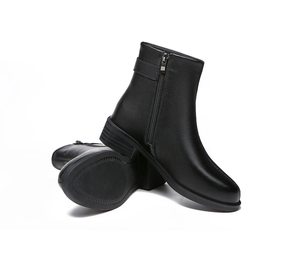 TARRAMARRA® Women Leather Buckle Zipper Chelsea Boots Ivana - Image 3