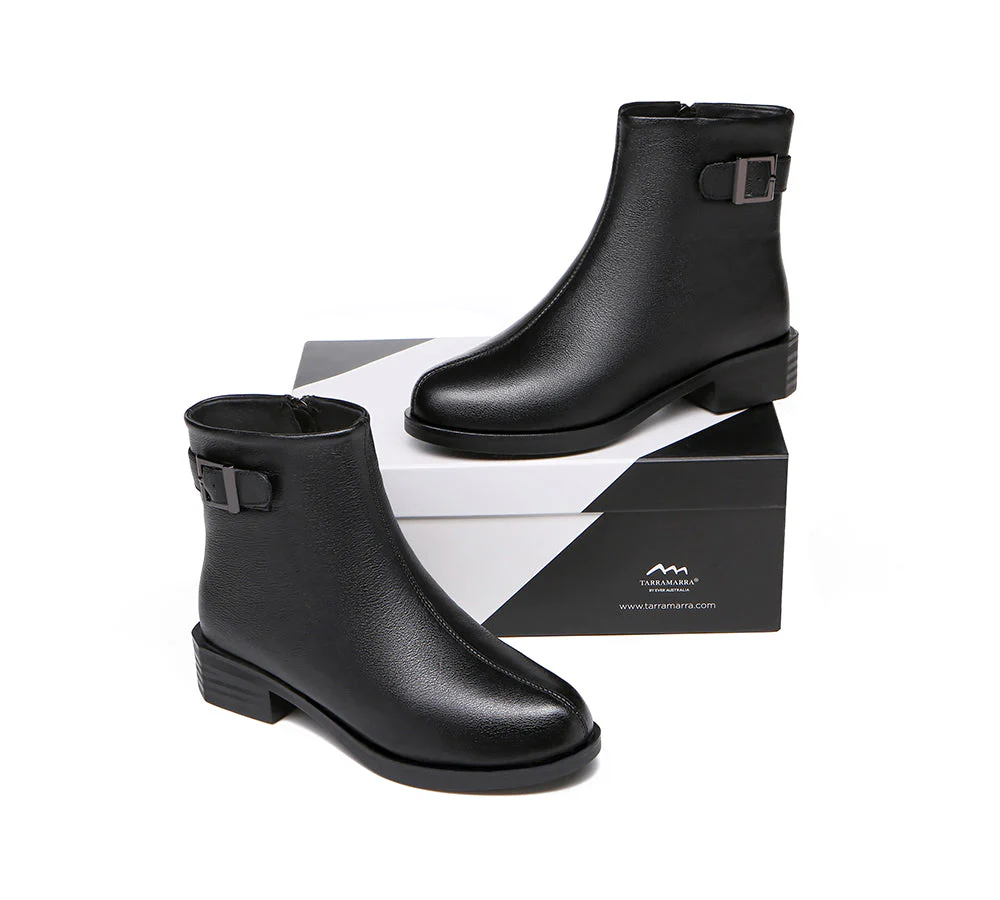 TARRAMARRA® Women Leather Buckle Zipper Chelsea Boots Ivana - Image 4