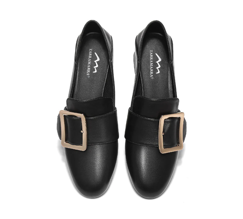 TARRAMARRA® Women Leather Square Buckle Almond Toe Low Block Heels Sammi - Image 15