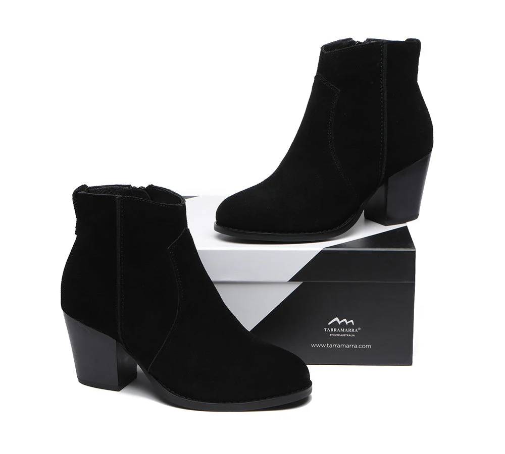 TARRAMARRA® Women Leather Zipper Block Heel Ankle Boots Velora - Image 10