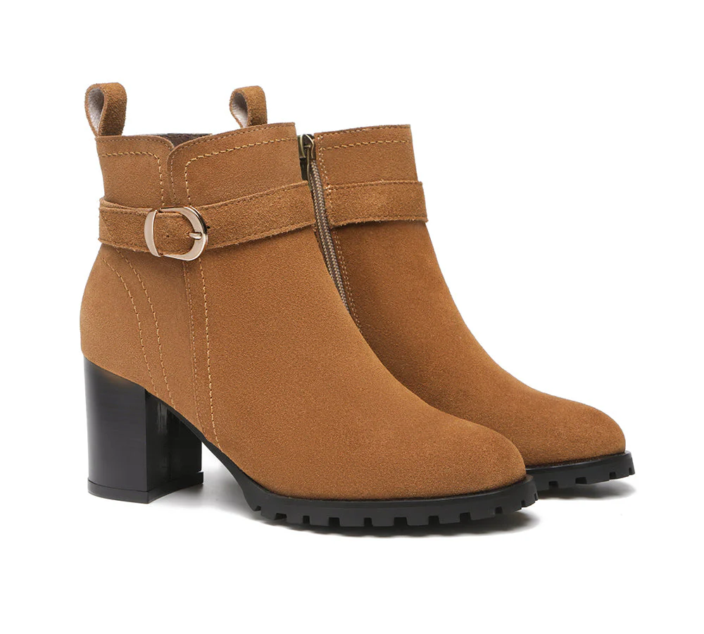 TARRAMARRA® Women Leather Zipper Block Heel Ankle Boots Vica - Image 4