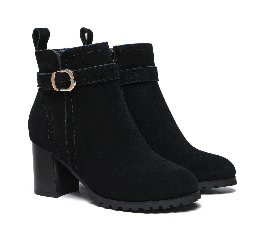 TARRAMARRA® Women Leather Zipper Block Heel Ankle Boots Vica - Image 9