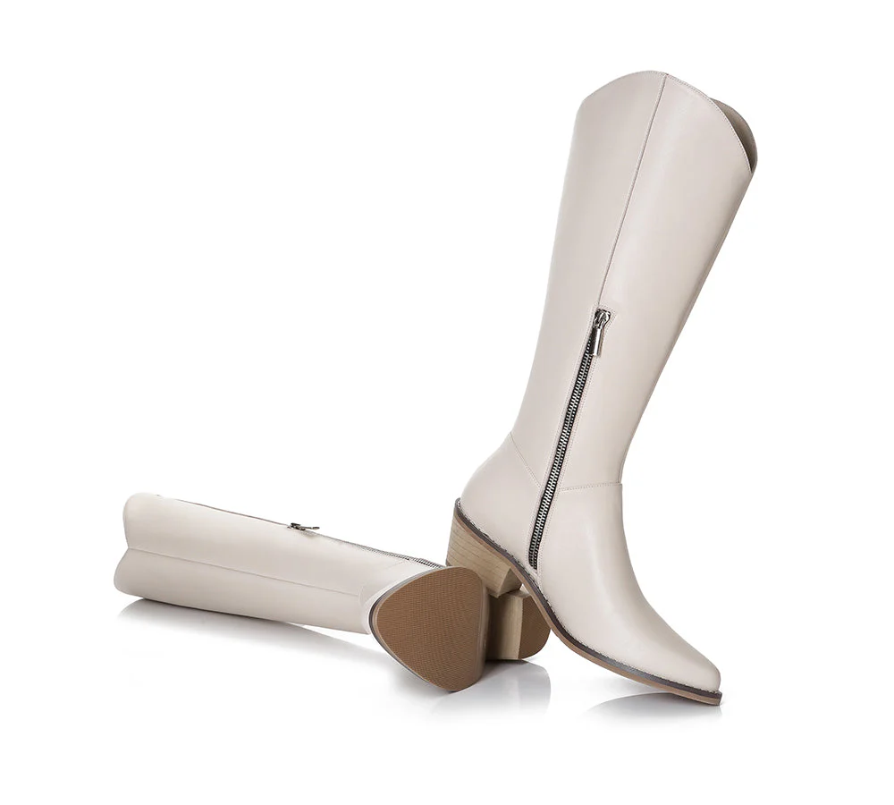 TARRAMARRA® Women Leather Zipper Block Heel Knee-high Boots Catalina - Image 11
