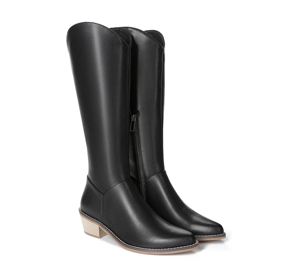 TARRAMARRA® Women Leather Zipper Block Heel Knee-high Boots Catalina - Image 2