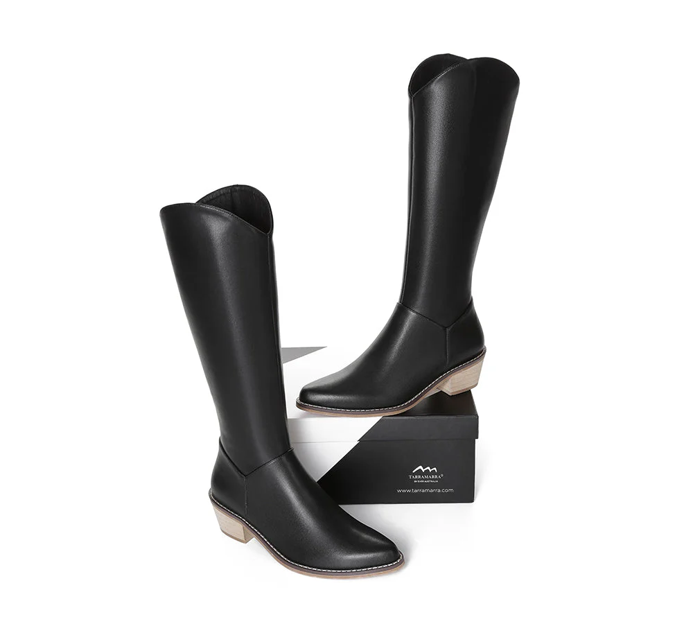 TARRAMARRA® Women Leather Zipper Block Heel Knee-high Boots Catalina - Image 3