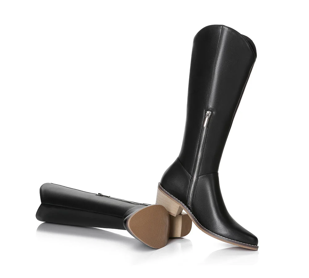 TARRAMARRA® Women Leather Zipper Block Heel Knee-high Boots Catalina - Image 4