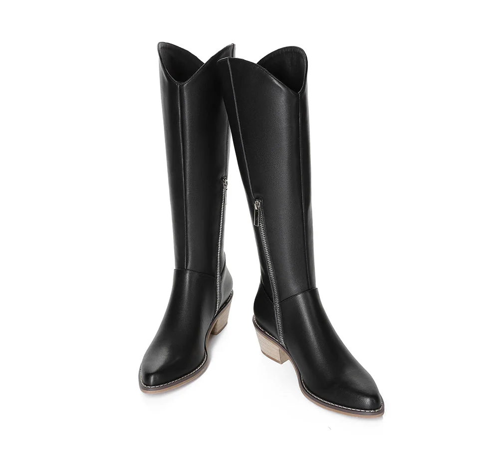 TARRAMARRA® Women Leather Zipper Block Heel Knee-high Boots Catalina - Image 6