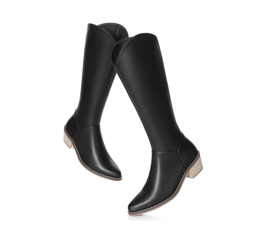 TARRAMARRA® Women Leather Zipper Block Heel Knee-high Boots Catalina - Image 7