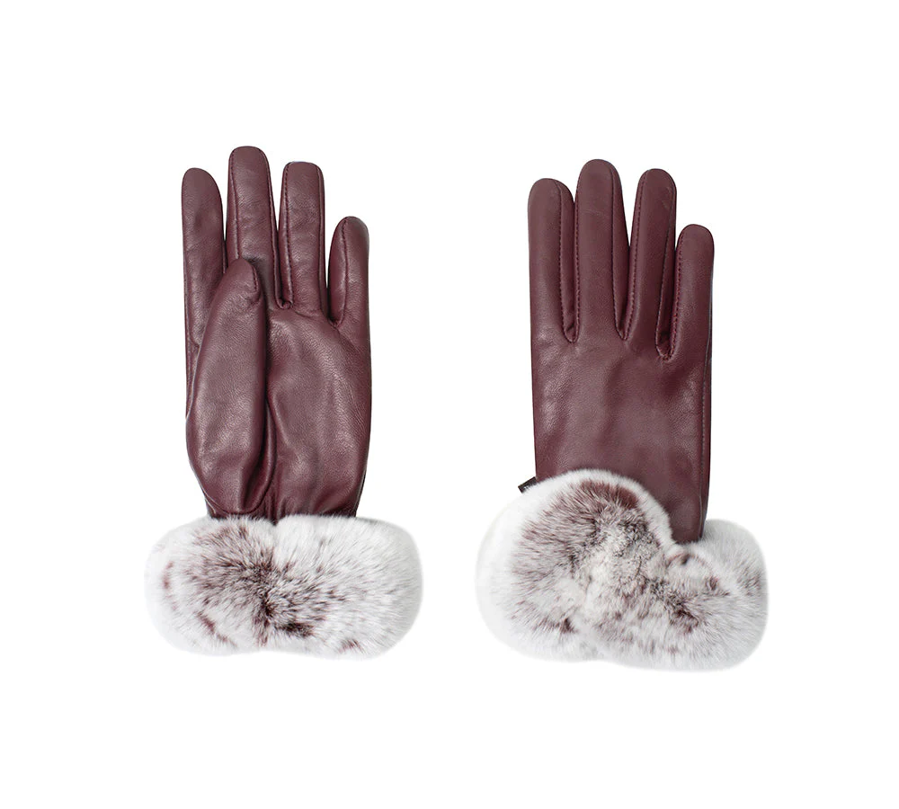 AUSTRALIAN SHEPHERD® Ladies Gloves Leather Fluffy Lennon Gloves - Image 11