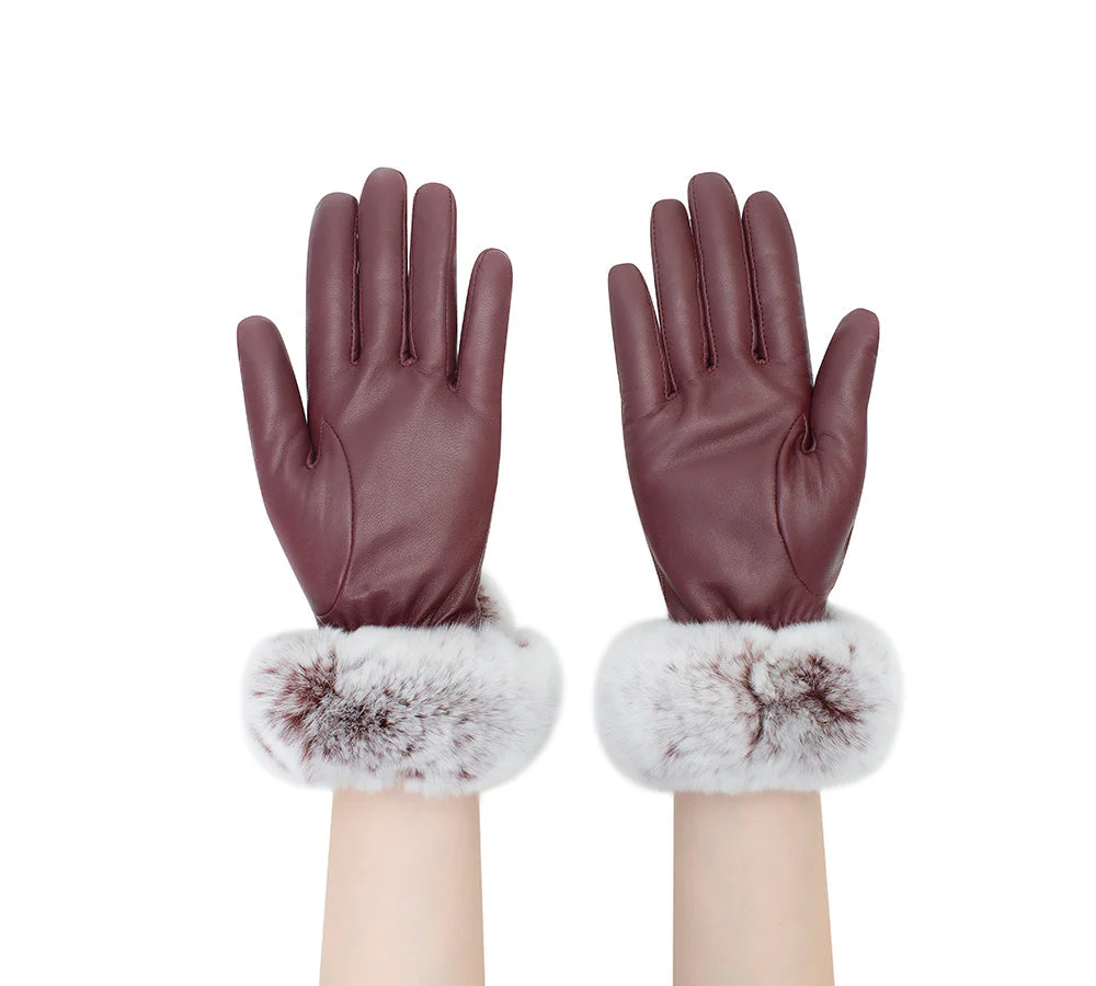 AUSTRALIAN SHEPHERD® Ladies Gloves Leather Fluffy Lennon Gloves - Image 17