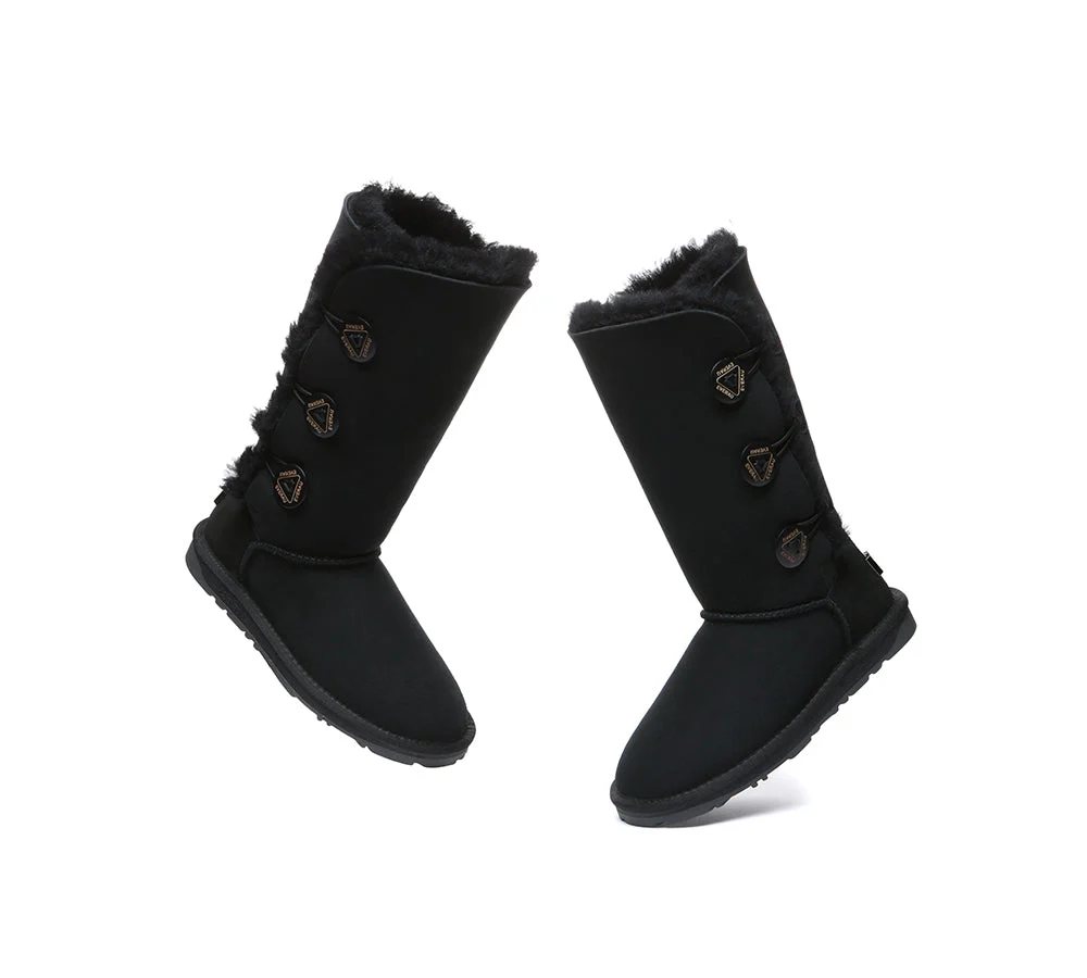 UGG EVERAU® UGG Boots Double Faced Sheepskin Wool Tall Button - Image 11