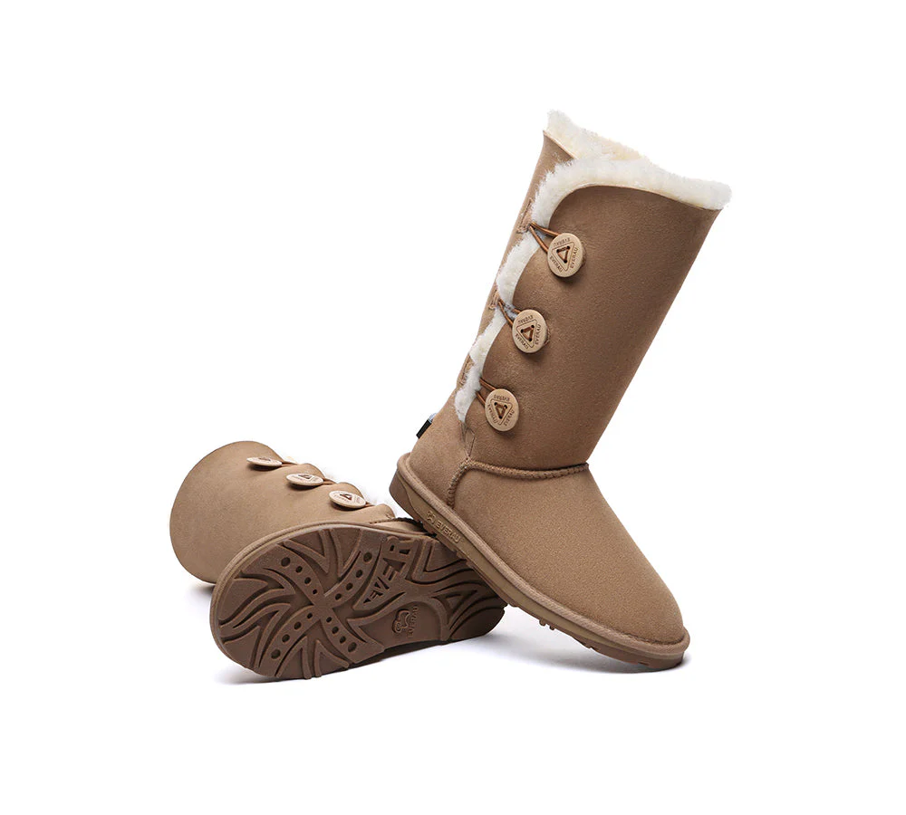 UGG EVERAU® UGG Boots Double Faced Sheepskin Wool Tall Button - Image 3