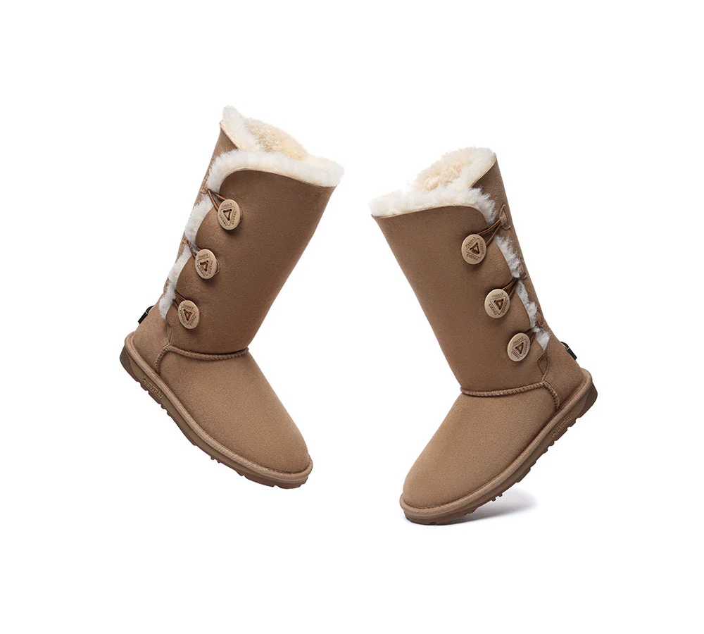 UGG EVERAU® UGG Boots Double Faced Sheepskin Wool Tall Button - Image 5