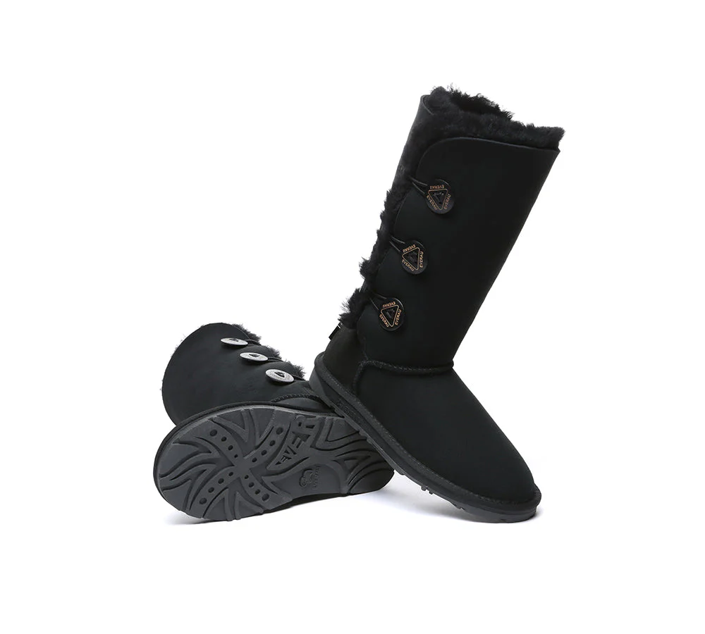UGG EVERAU® UGG Boots Double Faced Sheepskin Wool Tall Button - Image 9