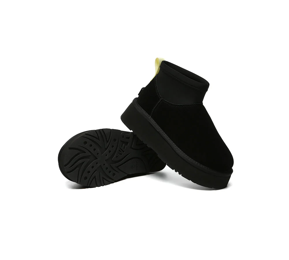 UGG EVERAU® UGG Boots Women Sheepskin Wool Stretchy Ankle Mini Platform Ethel - Image 10