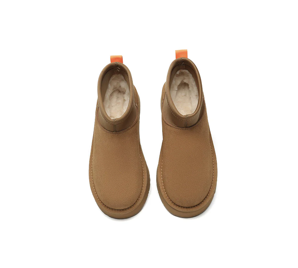 UGG EVERAU® UGG Boots Women Sheepskin Wool Stretchy Ankle Mini Platform Ethel - Image 7