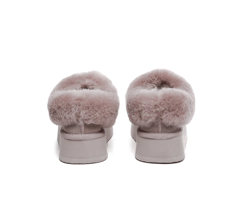 UGG EVERAU® UGG Slippers Women Sheepskin Wool Collar Ankle Platform Gabri - Image 27