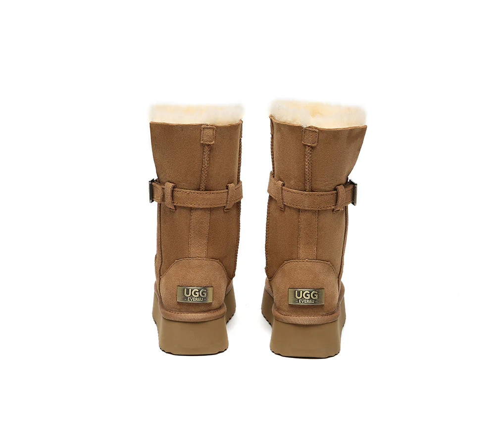 UGG EVERAU® UGG Boots Women Sheepskin Wool Platform Short Valerie - Image 21