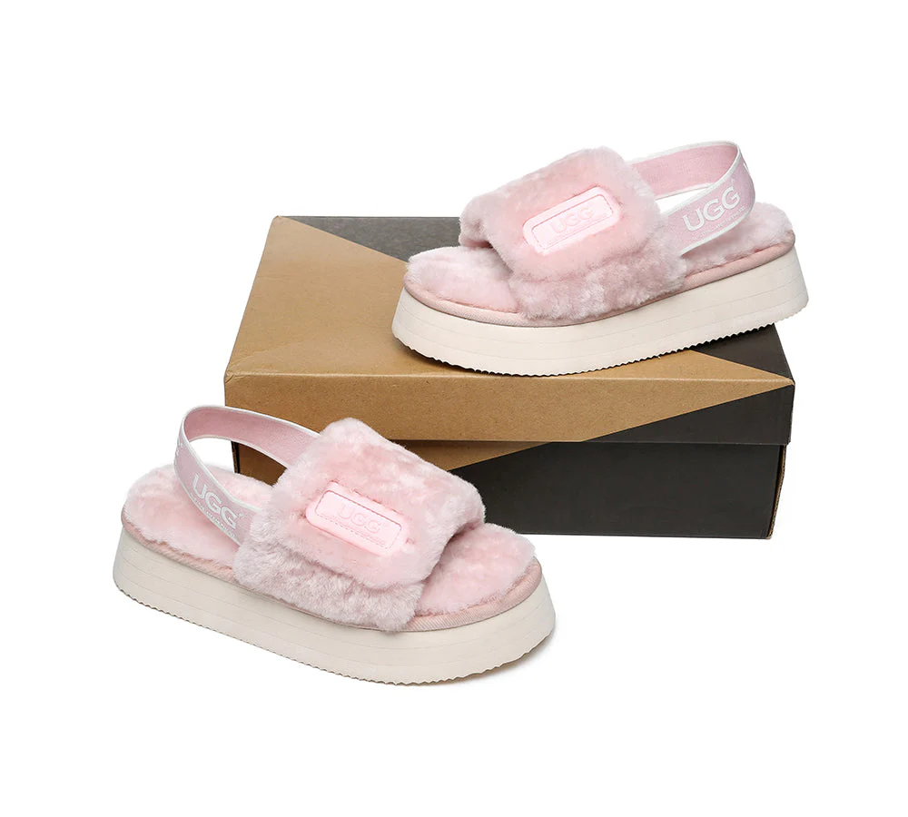 UGG Women High Platform Ugg Fluffy Slides Poppin - Image 10