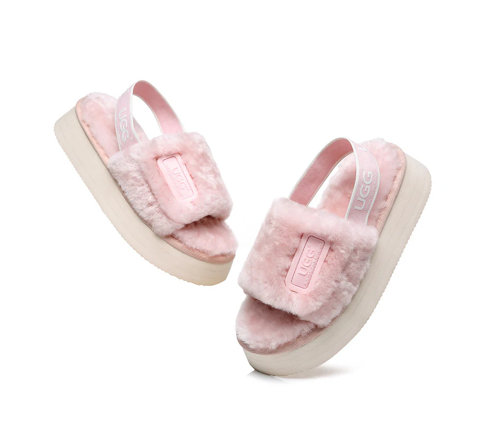 UGG Women High Platform Ugg Fluffy Slides Poppin - Image 11