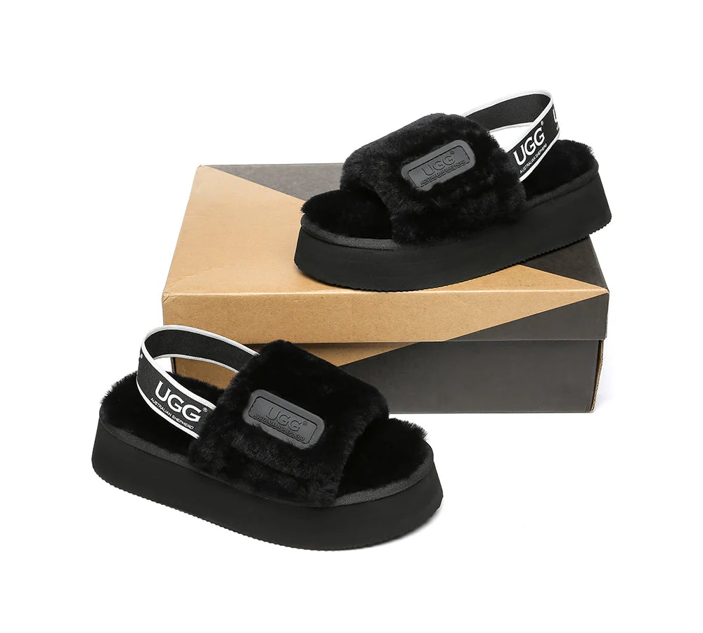 UGG Women High Platform Ugg Fluffy Slides Poppin - Image 16
