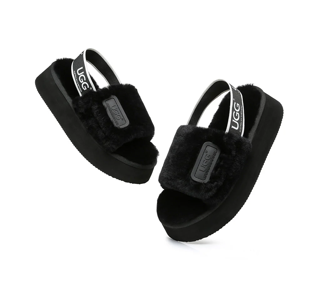 UGG Women High Platform Ugg Fluffy Slides Poppin - Image 17